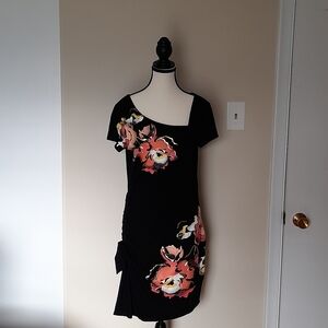 Floral Black Dress Le Chateau Large
